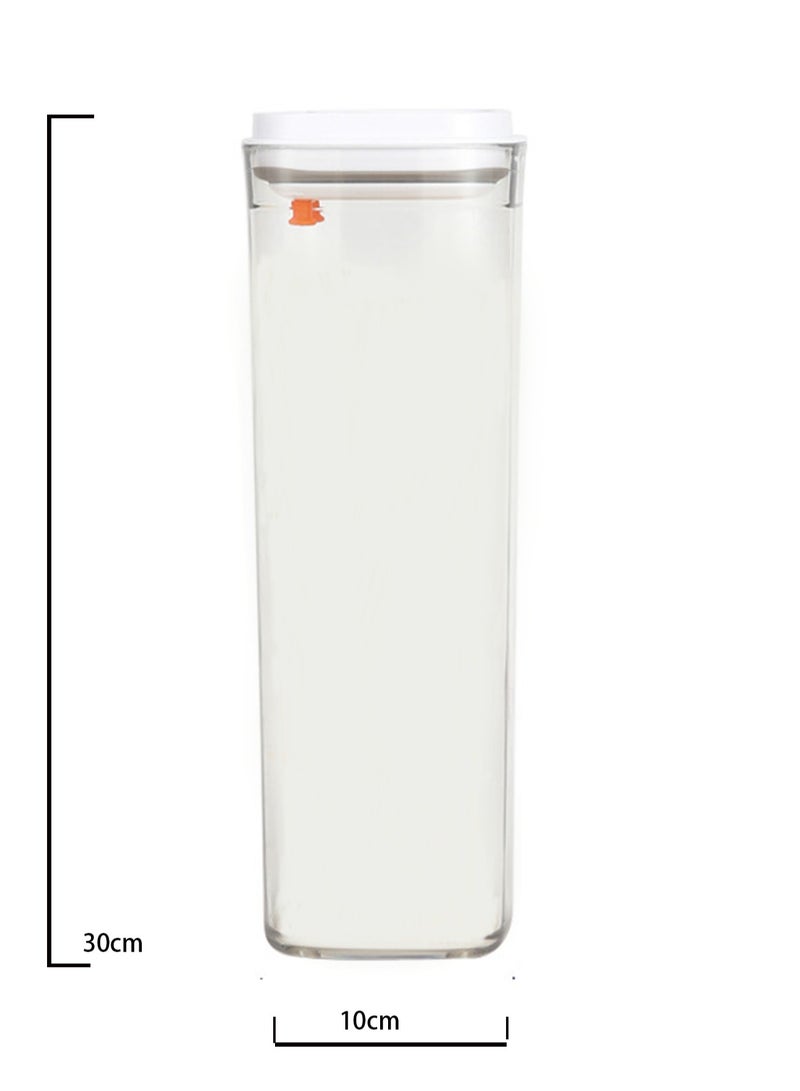 Square Push-type Storage Jar Sealed Jar Kitchen Grain Plastic Candy Jar Fruit Powder Box Transparent Storage Jar - Image 2